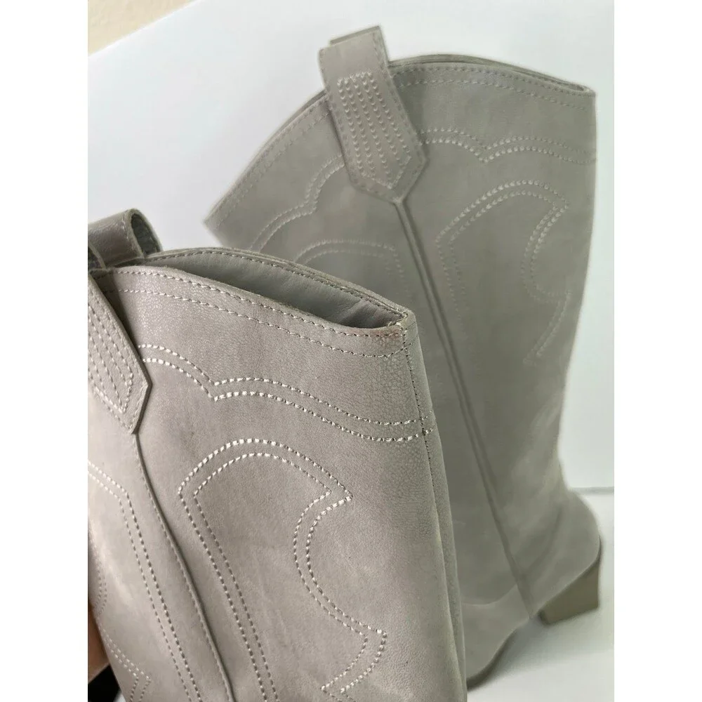 Mia Cowgirl Pull On Pinted Toes Boots Grey Size 8 #596